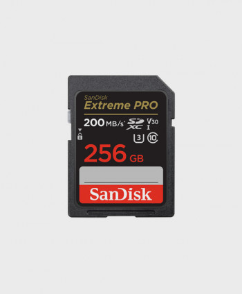 SANDISK EXTREME PRO SD UHS I 256GB CARD FOR 4K VIDEO FOR DSLR AND MIRRORLESS CAMERAS 200MB