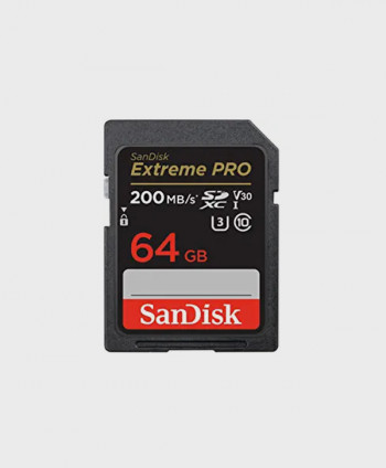 SANDISK EXTREME PRO SD UHS I 64GB CARD FOR 4K VIDEO FOR DSLR AND MIRRORLESS CAMERAS 200MB