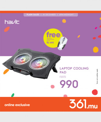 HAVIT LAPTOP COOLING PAD | FREE HAVIT WIRELESS MOUSE MS997GT WHITE