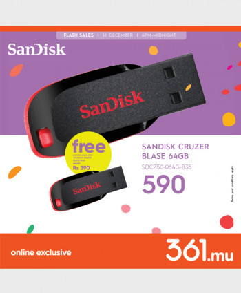 SANDISK CRUZER BLADE 64GB USB | FREE SANDISCK CRUZER BLADE 16GB USB