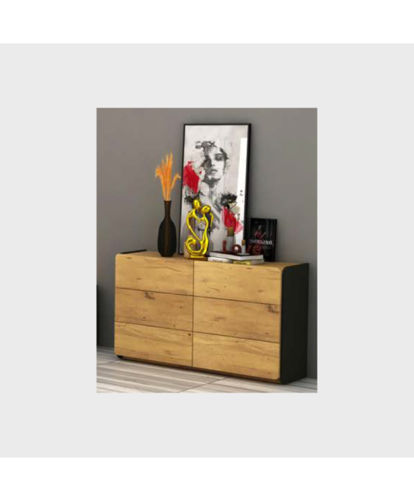 6 CHEST OF DRAWERS L1229 W395 H759 MM 6 CHEST OF DRAWERS L1229 W395 H759 MM