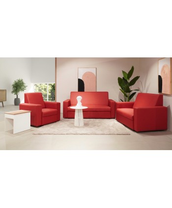 TEXAS SOFA 3+2+1 PU DARK RED
