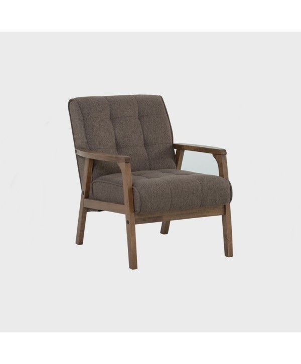 NUHOOM HIACE 1 SEATER SOFA 109/6514 MSIAN OAK+SOLID WOOD+PLYWOOD+DIMITY FABRIC  109 COCOA/6514 CHEST
