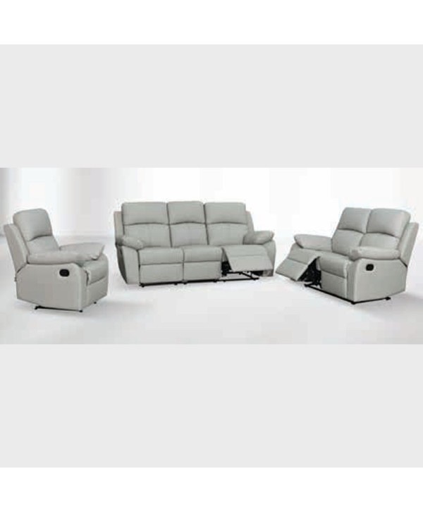 SORENTO 228 1R SEATER + 2RR SEATER + 3RR SEATER RECLINER SOFA HALF LEATHER DARK CREAM TL 6216