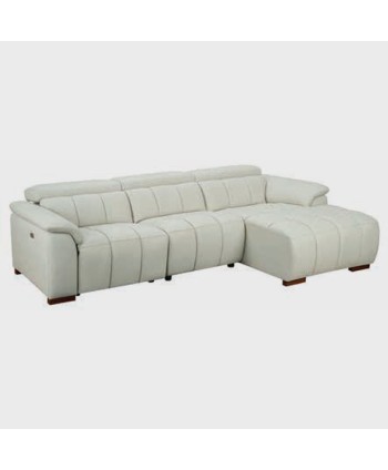FIORENTINA HY-8105  1S RECLINER + 1 ARMLESS + CHAISE RHF TOP LEATHER WHITE