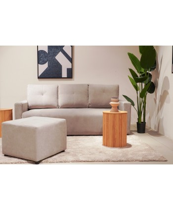 LAYTON  L SHAPE SOFA ( 3 SEATER  + OTTOMAN   )LIGHT GREY MICROFIBER