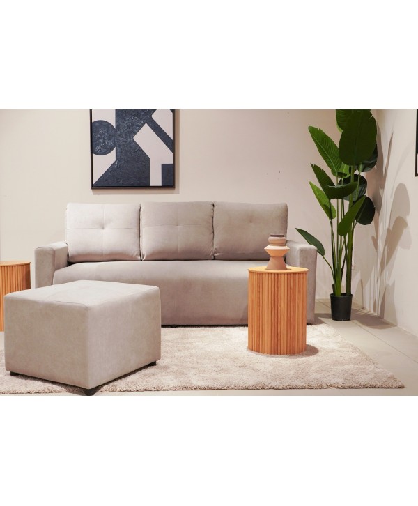 LAYTON L SHAPE SOFA ( 3 SEATER + OTTOMAN )LIGHT GREY MICROFIBER LAYTON L SHAPE SOFA ( 3 SEATER + OTTOMAN )LIGHT GREY MICROFIBER