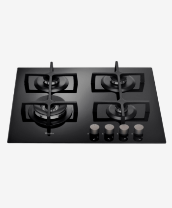 WHIRLPOOL BUILT IN HOB 4 GAS BURNERS 60CM GLASS BLACK GOA6423