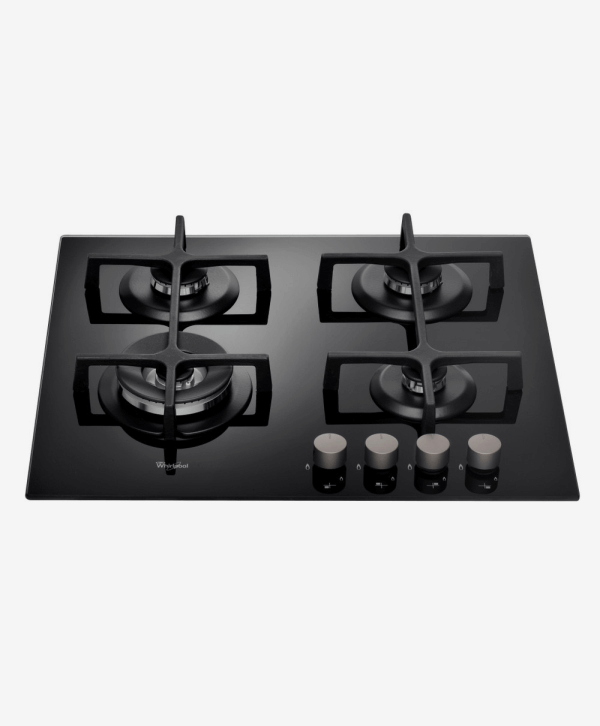 WHIRLPOOL BUILT IN HOB 4 GAS BURNERS 60CM GLASS BLACK GOA6423