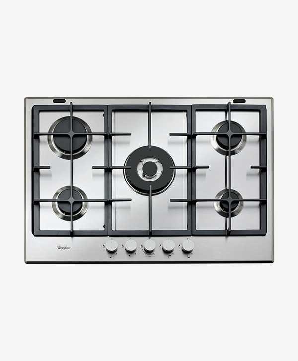 WHIRLPOOL BUILT IN HOB 5 GAS BURNER 75CM STAINLESS GMA7522IX WHIRLPOOL BUILT IN HOB 5 GAS BURNER 75CM STAINLESS GMA7522IX