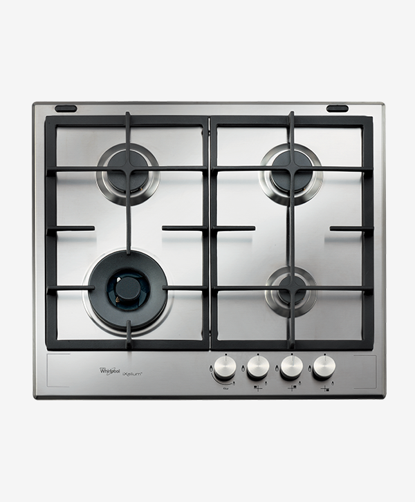 WHIRLPOOL BUILT IN HOB 4 GAS BURNERS 60CM STAINLESS GMA6422