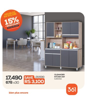 OLEANDER KS8505 KD KITCHEN A1+B¬† 5 FT COLOR: DARK GREY