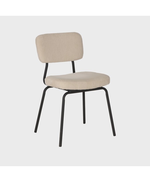 NOVARA¬† DY-N2308 CHAIR METAL FRAME GREY CORDUROY FABRIC CREAM WHITE