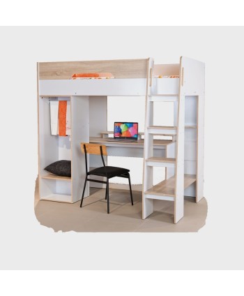 AURORA WORKSTATION BED REF 3758 SONOMA OAK + DARK GREY