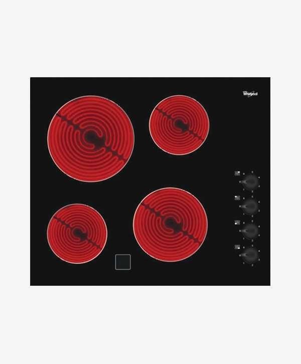 WHIRLPOOL BUILT IN HOB ELECTRIC PLATE 60CM BLACK AKM9010