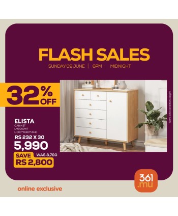 ELISTA CABINET RUBBER WOOD/WHITE REF DA55B-1
