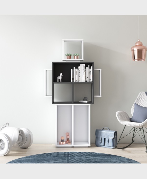 RUUM ROBOTIC BOOKCASE WHITE/ANTHRACITE